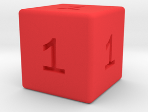 All Ones D6 in Red Smooth Versatile Plastic: Small