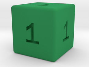 All Ones D6 in Green Smooth Versatile Plastic: Small