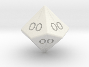 All Ones D10 (tens) in White Natural Versatile Plastic: Small