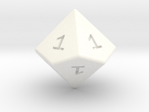 All Ones D10 (ones) in White Smooth Versatile Plastic: Small
