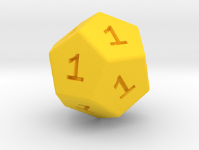 All Ones D12 in Yellow Smooth Versatile Plastic: Small