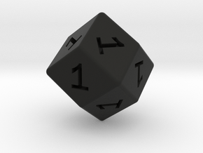 All Ones D12 (rhombic) in Black Smooth Versatile Plastic: Small