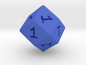All Ones D12 (rhombic) in Blue Smooth Versatile Plastic: Small