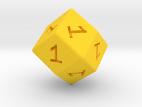 All Ones D12 (rhombic) in Yellow Smooth Versatile Plastic: Small