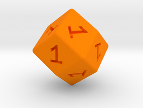 All Ones D12 (rhombic) in Orange Smooth Versatile Plastic: Small