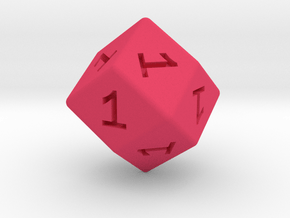 All Ones D12 (rhombic) in Pink Smooth Versatile Plastic: Small