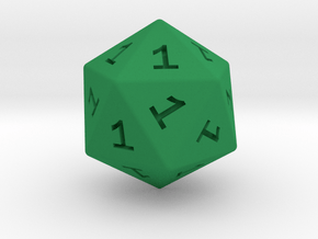 All Ones D20 in Green Smooth Versatile Plastic: Small