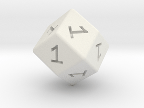 All Ones D12 (rhombic) in White Natural Versatile Plastic: Small