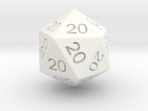 All Twenties D20 in White Smooth Versatile Plastic: Small
