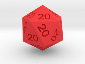 All Twenties D20 in Red Smooth Versatile Plastic: Small
