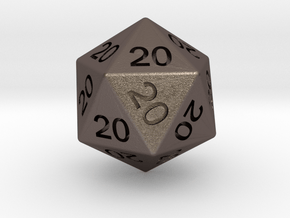All Twenties D20 in Polished Bronzed-Silver Steel: Large