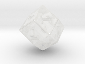 All Ones D12 (rhombic) in Clear Ultra Fine Detail Plastic: Small