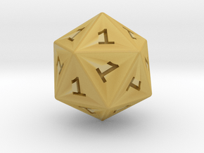 All Ones D20 in Tan Fine Detail Plastic: Small