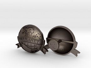 Daily Planet Cufflinks in Polished Bronzed-Silver Steel