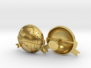 Daily Planet Cufflinks in Polished Brass