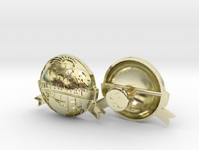 Daily Planet Cufflinks in 14k Gold Plated Brass