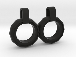 Infinity Pendant in Black Smooth Versatile Plastic