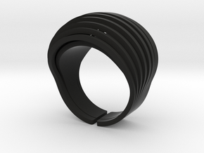 OvalRing (Size US 7 1/2 ; EU 16) in Black Smooth Versatile Plastic