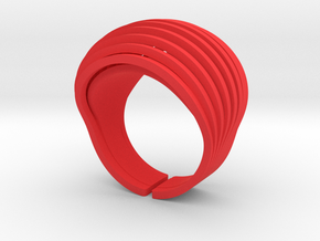 OvalRing (Size US 7 1/2 ; EU 16) in Red Smooth Versatile Plastic