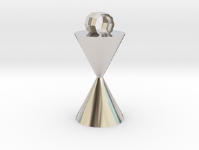 XL Time Pendant in Rhodium Plated Brass