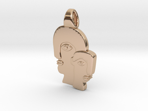 Abstract faces in 9K Rose Gold 