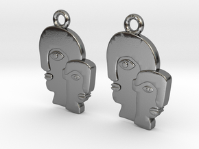 Abstract faces in Polished Silver