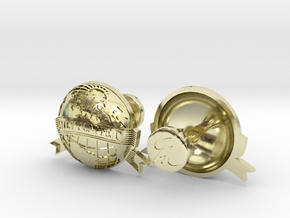 DailyPlanetCufflinks20mmP in 14k Gold Plated Brass