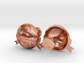 DailyPlanetCufflinks20mmP in Polished Copper