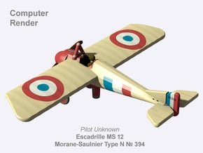 Morane-Saulnier Type N #394 (full color) in Natural Full Color Nylon 12 (MJF)