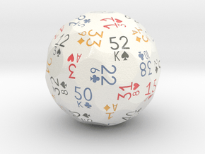 d52 playing cards sphere dice (White, 4 colors) in Smooth Full Color Nylon 12 (MJF)