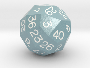 d40 Lentahedron (Dull Blue) in Smooth Full Color Nylon 12 (MJF)