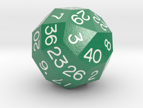 d40 Lentahedron (British Racing Green) in Smooth Full Color Nylon 12 (MJF)