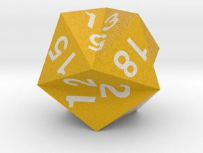 d20 Jessen's Icosahedron (Safety Orange) in Natural Full Color Sandstone