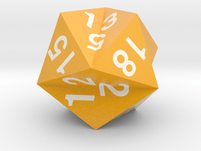 d20 Jessen's Icosahedron (Safety Orange) in Smooth Full Color Nylon 12 (MJF)