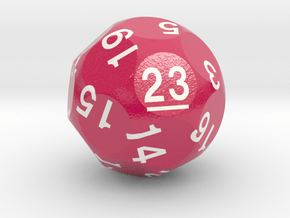d23 Sphere Dice (Crimson) in Smooth Full Color Nylon 12 (MJF)