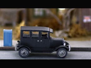 HO Scale Vehicle 1920s 4 Door Sedan assembled in White Natural Versatile Plastic