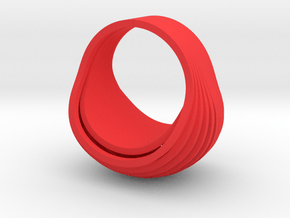 OvalRing in Red Smooth Versatile Plastic: 6 / 51.5