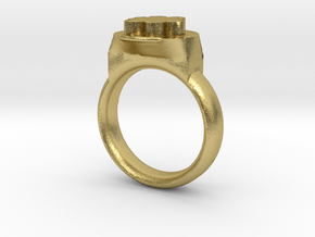 Flower Ring in Natural Brass