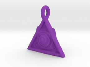 Triangle  pendant by Tsarew art  in Purple Processed Versatile Plastic: Medium
