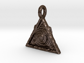Triangle  pendant by Tsarew art  in Polished Bronze Steel: Medium