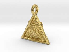 Triangle  pendant by Tsarew art  in Polished Brass: Medium