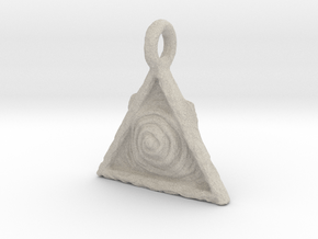 Triangle  pendant by Tsarew art  in Natural Sandstone: Medium