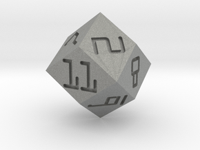 Programmer's D12 (rhombic) in Gray PA12: Small