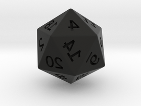 Mirror D20 in Black Smooth PA12: Small