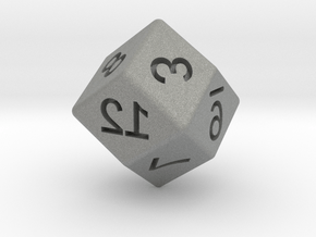 Mirror D12 (rhombic) in Gray PA12: Small