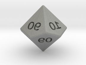 Mirror D10 (tens) in Gray PA12: Small