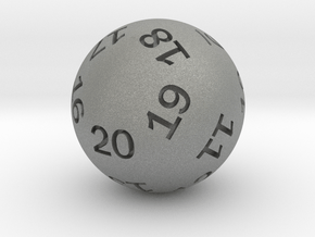 Sphere D20 (spindown) in Gray PA12: Small