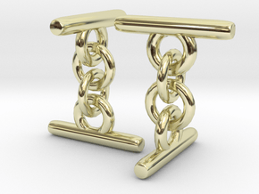Link Cufflinks for LCMC in 14k Gold Plated Brass