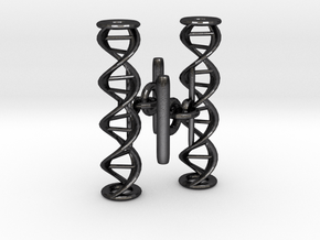 DNA Cufflinks for HGW in Polished and Bronzed Black Steel