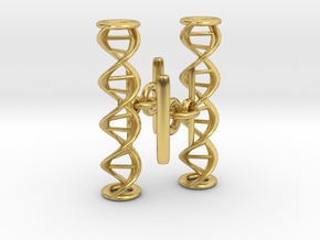 DNA Cufflinks for HGW in Polished Brass (Interlocking Parts)